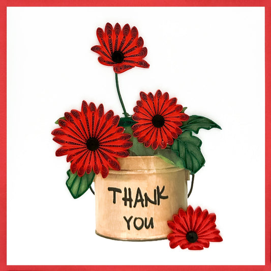 644-QUILL0048 | TY/Red Flower Pot