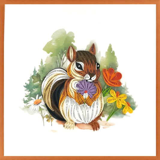644-QUILL0119 | BL/Chipmunk With Flower
