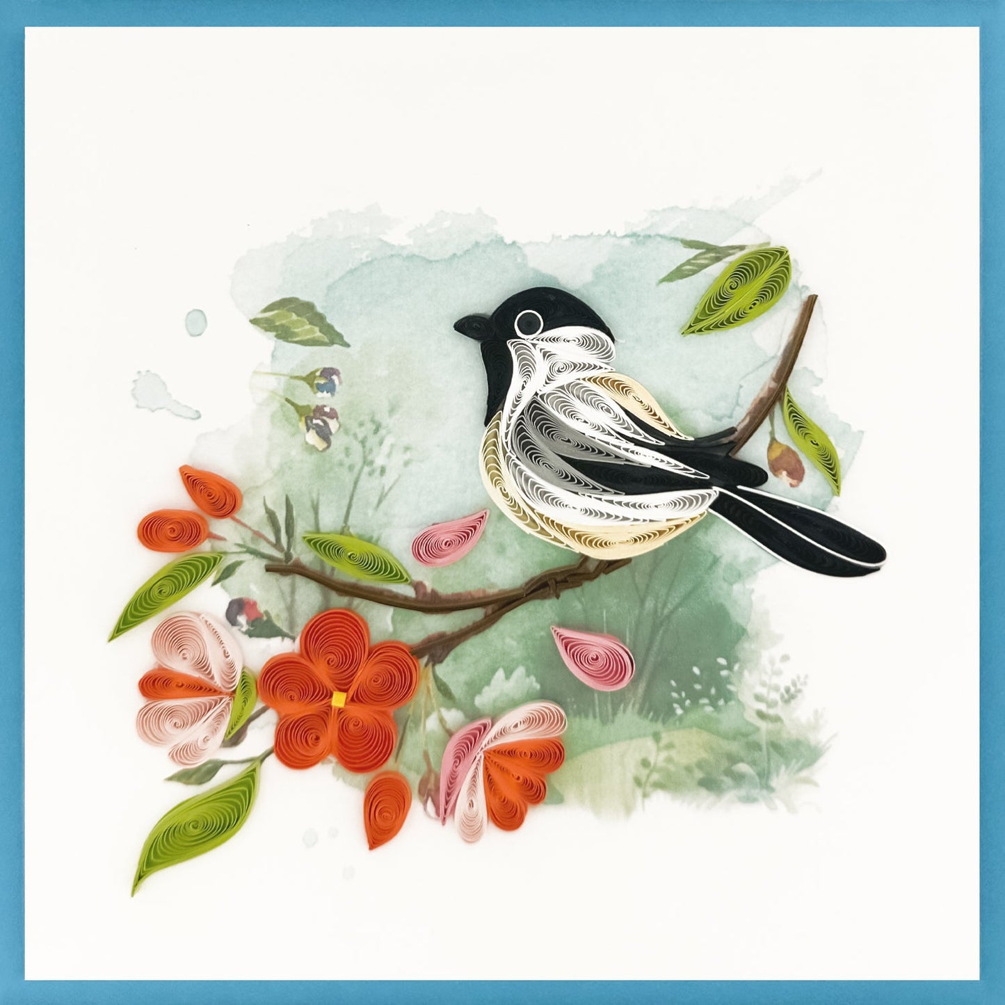 644-QUILL0122 | BL/Chickadee On Branch
