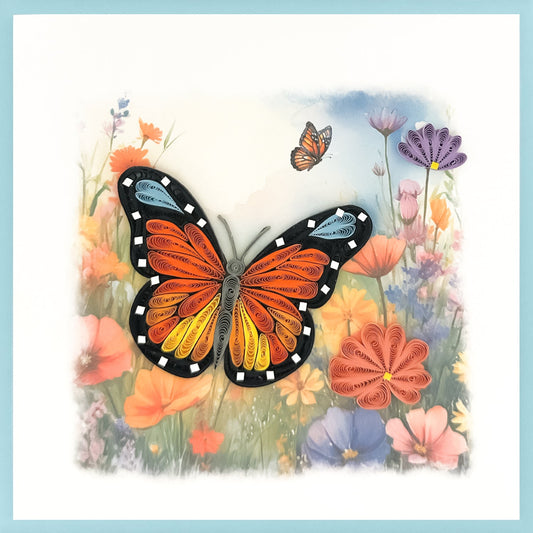 644-QUILL0126 | BL/Wild Flower Butterfly