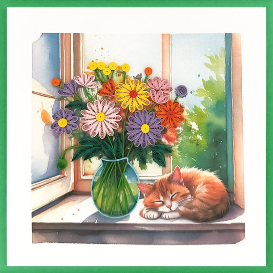 644-QUILL0136 | BL/Window Vase