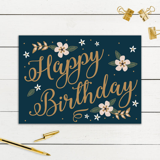 564-SIOPE0950L | BD/Navy Floral Birthday